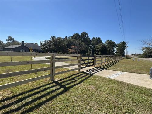 Farm style wooden fence