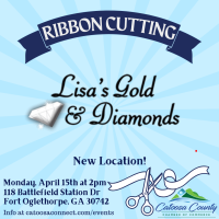 Lisa's Gold and Diamond Ribbon Cutting