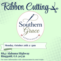 Southern Grace Needlepoint Ribbon Cutting