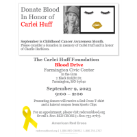 Red Cross Blood Drive in memory of Carlei Huff & Charlie Harbison