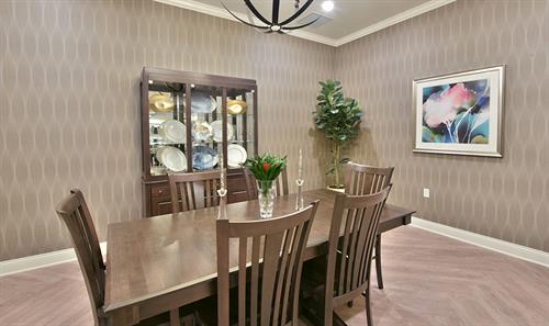Beautiful, private dining room, which residents and families can reserve.