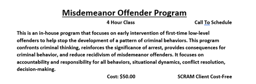 MOP-Misdemeanor Offender Program