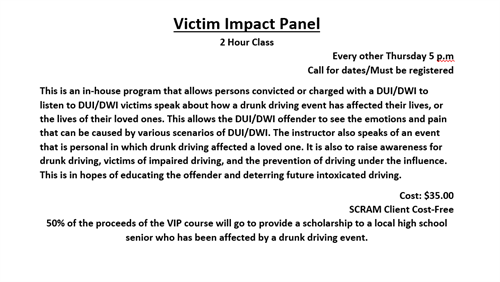 VIP-Victim Impact Panel