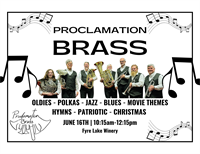 Proclamation Brass Returns to Fyre Lake Winery for Sunday Brunch