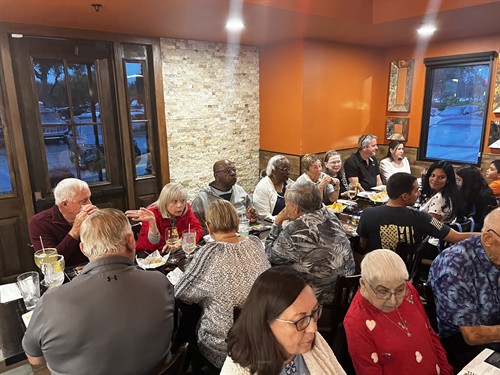 Members and Family Dining Out at Local Restaurants together monthly 