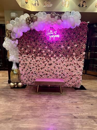 8x8 Elegant Pink Ombre Flower Wall Backdrop