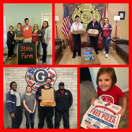 Yesterday, February 9th was National Pizza Day and we showed love to a few local Fire Departments.