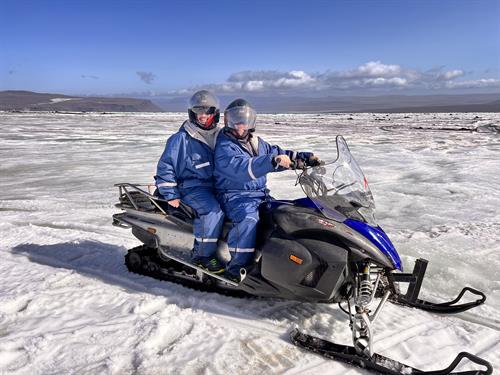 Snowmobiling on a glacier in Iceland! 