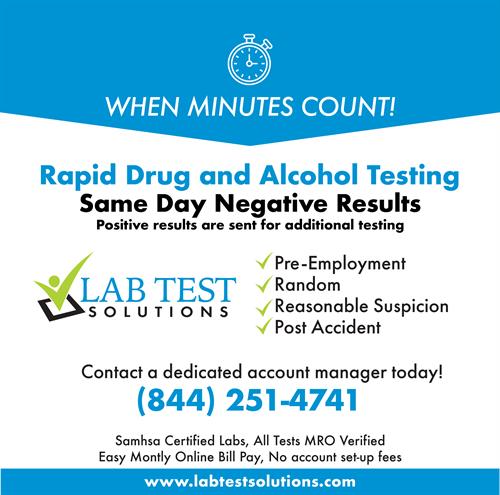 Rapid Drug and Alcohol Testing with Same Day Negative Results!