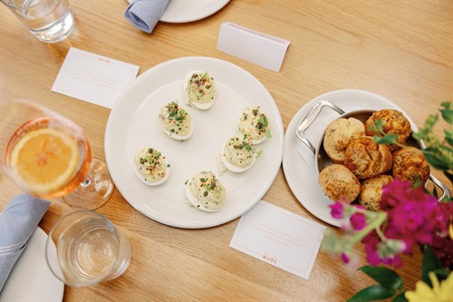 Potato Salad Deviled Eggs and Cheesy Dream Puffs 