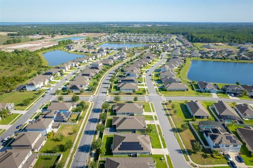Aerial neighborhood streets