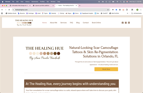 Client website - The Healing Hue