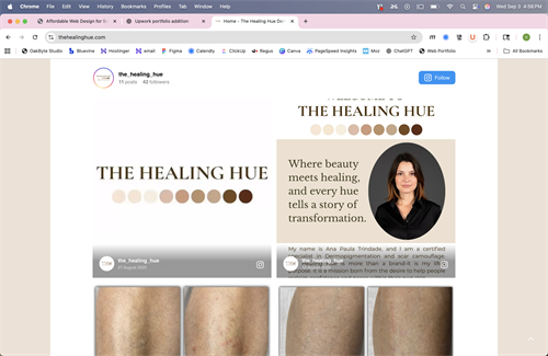 Client website - The Healing Hue