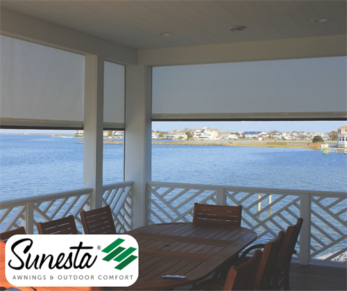 Sunesta retractable screens looking over lake
