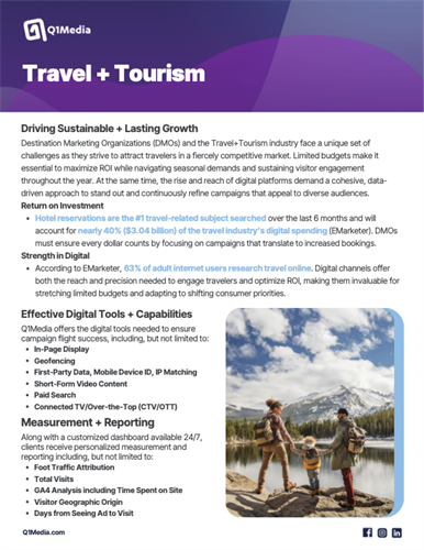 Travel and Tourism with Foot Traffic Attribution