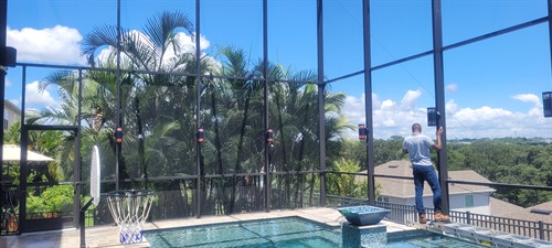 Pool LED color changing light installation in Kissimmee
