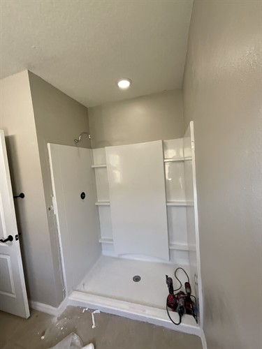 Standing Shower Converted to Tub (Before)