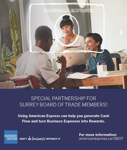 Using American Express can help you generate cash flow and turn business expenses into rewards. Ask us how! Using American Express can help you generate cash flow and turn business expenses into rewards. Ask us how!