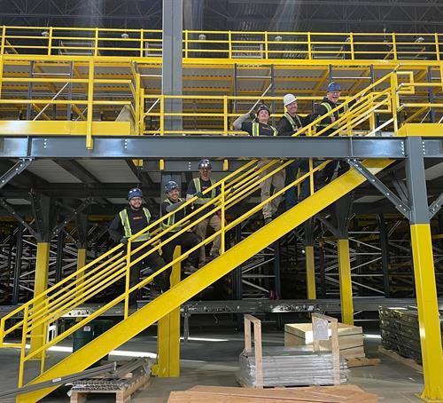 Custom warehoues solutions like mezzanines, catwalks, and dock equipment available