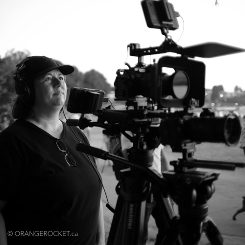 Out filming a news segment Out filming a news segment