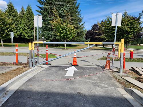 Custom fabricated vehicle gate barrier at Centennial Secondary School, Coquitlam. Custom fabricated vehicle gate barrier at Centennial Secondary School, Coquitlam.