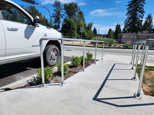 Welded handicap handrails at Centennial Secondary School, Coquitlam. Welded handicap handrails at Centennial Secondary School, Coquitlam.