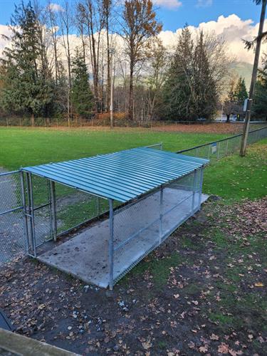 Dug-out sports cages at District of Squamish.