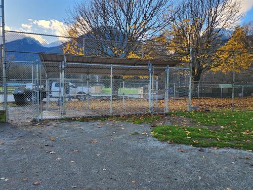 Dug-out sports cages at District of Squamish.
