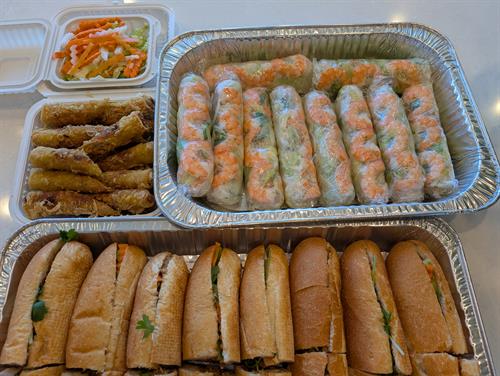 Fresh salad rolls and Vietnamese sub