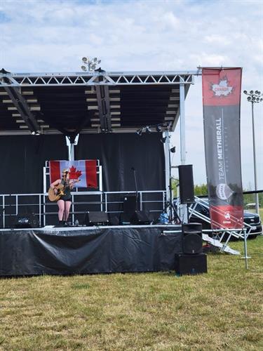 Bernadette Connors, Local Georgina Musician on the Team Metherall Canada Day Stage.