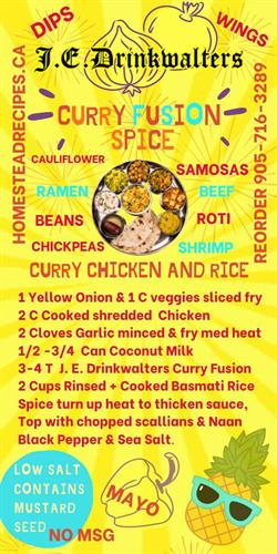 Curry Fusion spice  dips soups chicken and rice