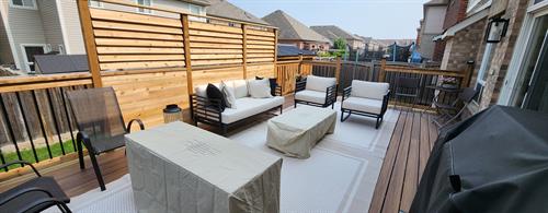 Custom deck with composite and privacy wall