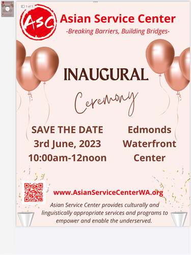 Please RSVP & support  our Inaugural Ceremony on June 3rd