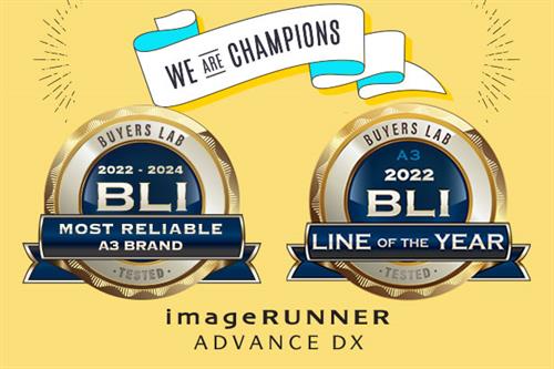 Canon BLI Award 2022-2024 Most Reliable A3 Brand & Line of the Year