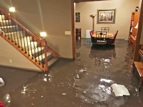 Flooded basement.