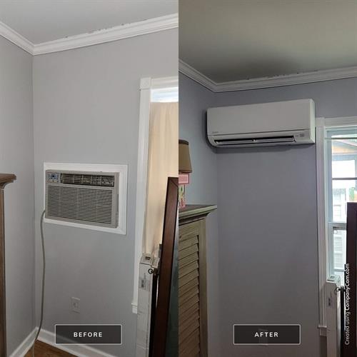 Mini split installation before and after