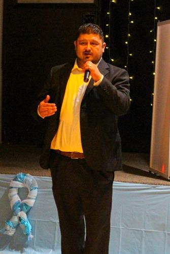 Director, David Samudio Jr speaking at the Dance for Life event