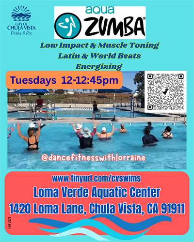 Tues at 12:00-12:45pm Aqua Zumba