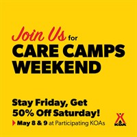 Join us for a Special Camping Weekend to raise funds for Care Camps at the Sioux City North KOA!