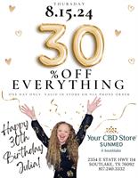 Birthday Celebration - 30% OFF EVERYTHING SALE!