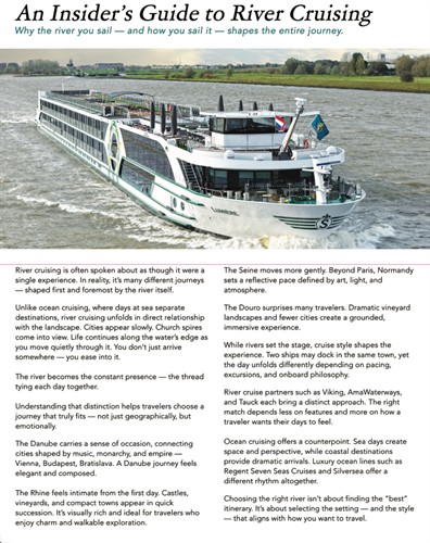 An Insider Guide to River Cruising