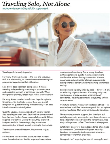 Traveling Solo, Not Alone