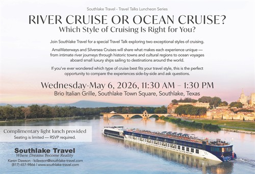 Travel Talk featuring Silversea Cruises & AMAWaterways - May 6 - Brios Italian Grill