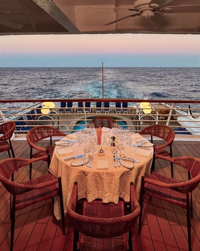 How about a private dinner on the deck of SeaDream? No hassle, no drama just relaxing