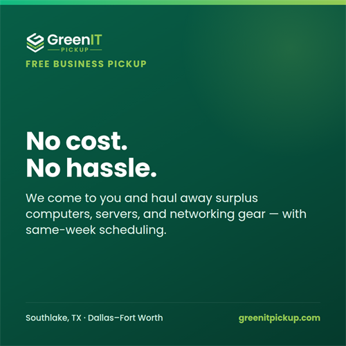 Free business IT equipment pickup — no cost, no hassle