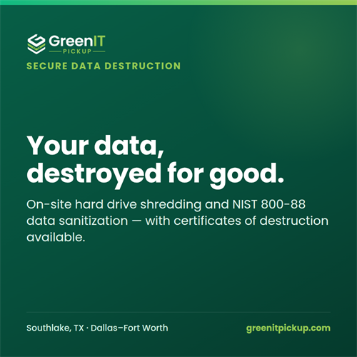 Secure data destruction & on-site hard drive shredding (NIST 800-88)