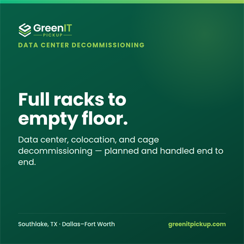 Data center, colocation & cage decommissioning across DFW