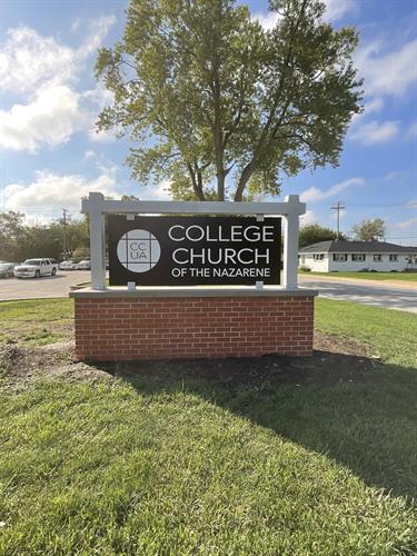 College Church Road Sign