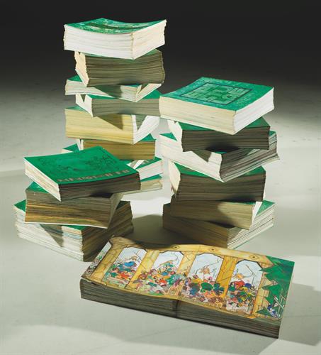The 19 Original Leporello Books Containing 3,333 Paintings of the Old and New Testaments by Willy Wiedmann 