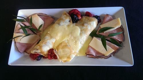  Rise and Shine Berry Filled Crepes with Black Forest Ham
